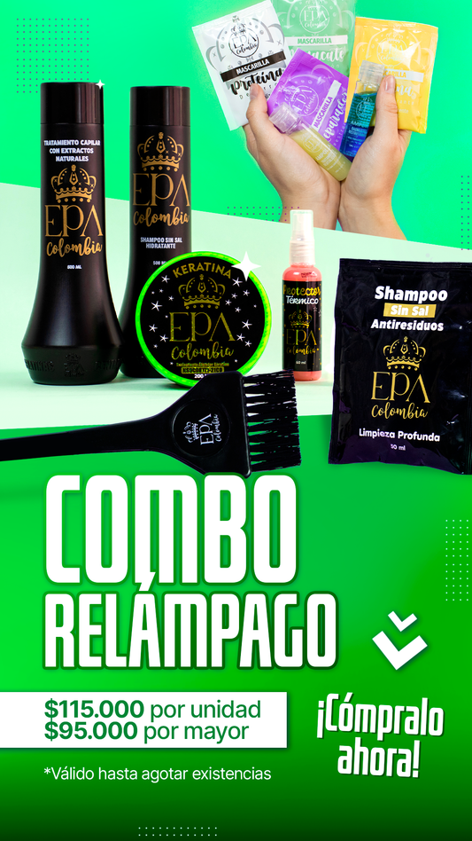 ⚡COMBO RELÁMPAGO KERATINA⚡ y viene En MOTO con la EPA COLOMBIA
