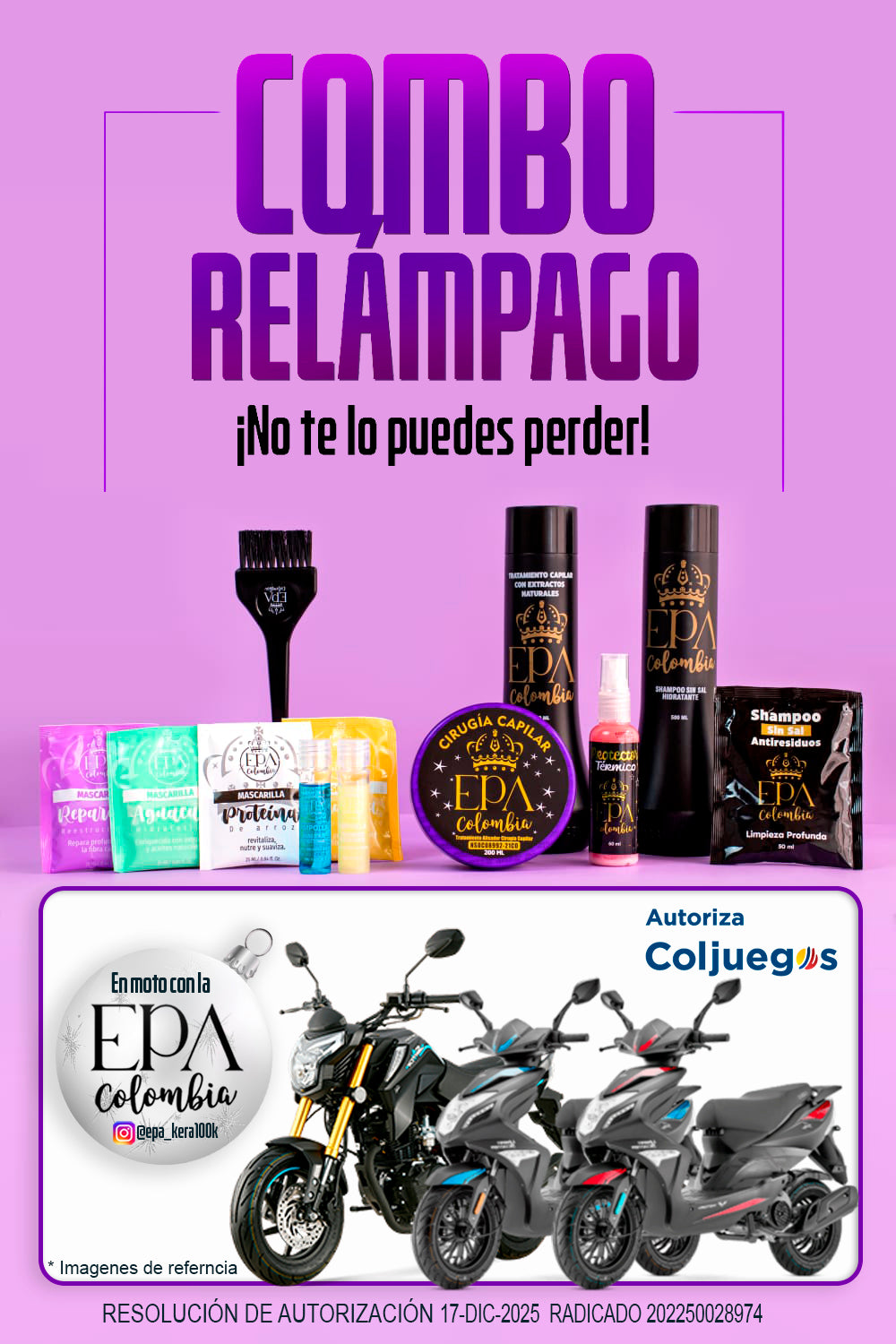 ⚡COMBO RELÁMPAGO CIRUGIA CAPILAR⚡ y viene en MOTO con la EPA COLOMBIA