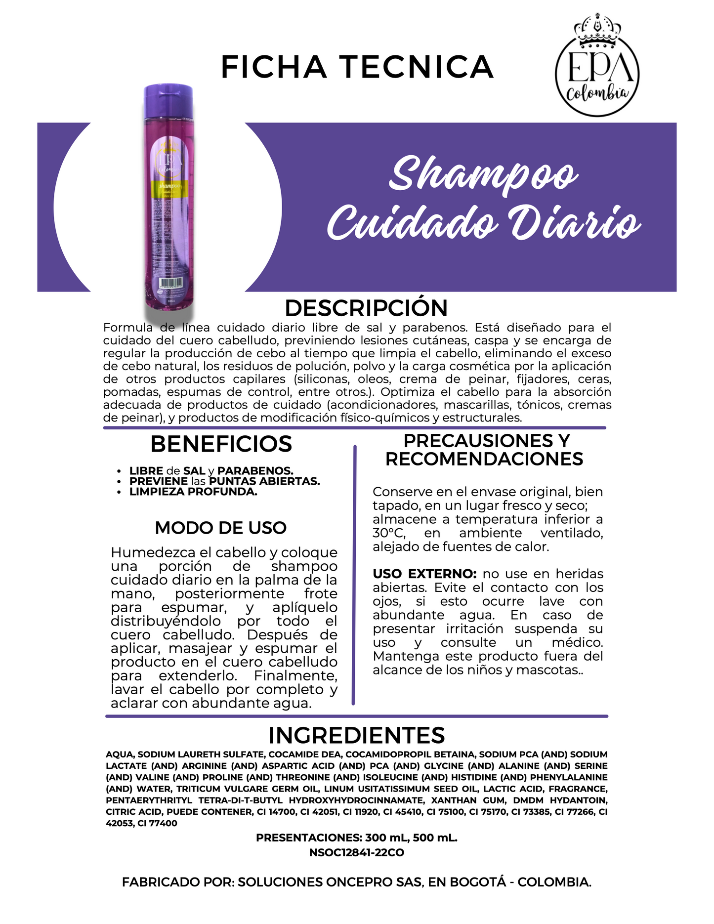 Shampoo KOLORS - Cirugía Capilar (morado) 500ml